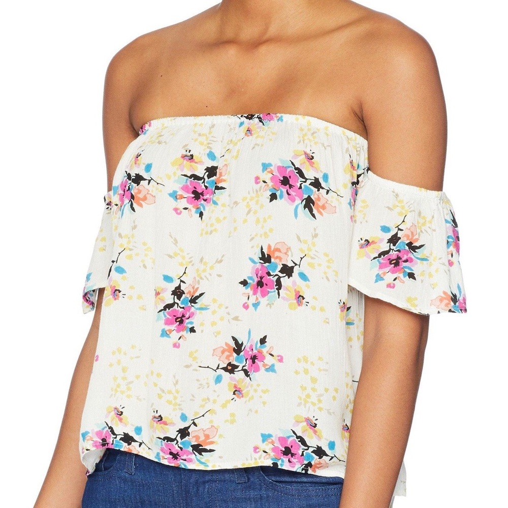 Rip Curl Night Bloom Off-Shoulder Top Vanilla NWT